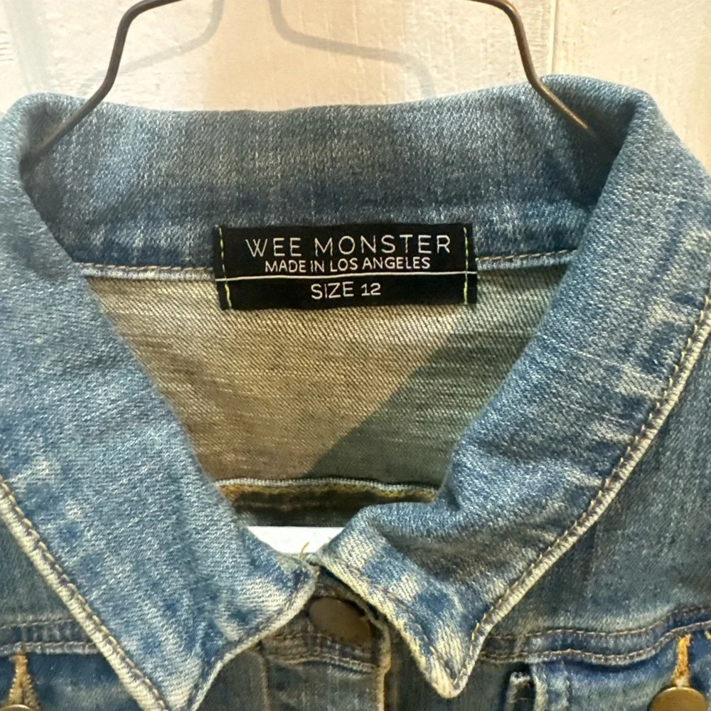 Kid Monster Light Blue Denim Jacket with KID PWR Patch - Picture 2 of 3
